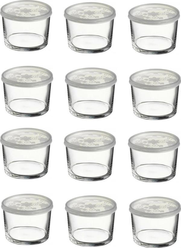 Paşabahçe kapaklı cam saklama kabı 12 li kahvaltılık 220cc - Image 1
