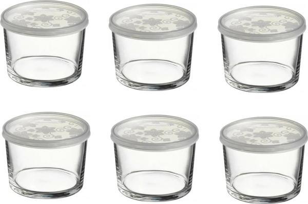 Paşabahçe kapaklı cam saklama kabı 6 lı kahvaltılık 220cc - Image 1