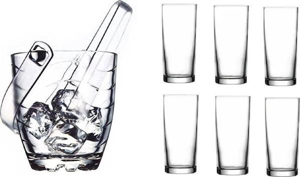 Paşabahçe rakı bardak ve 8 prç. rakı bardağı ve buz kovası seti  - Image 1
