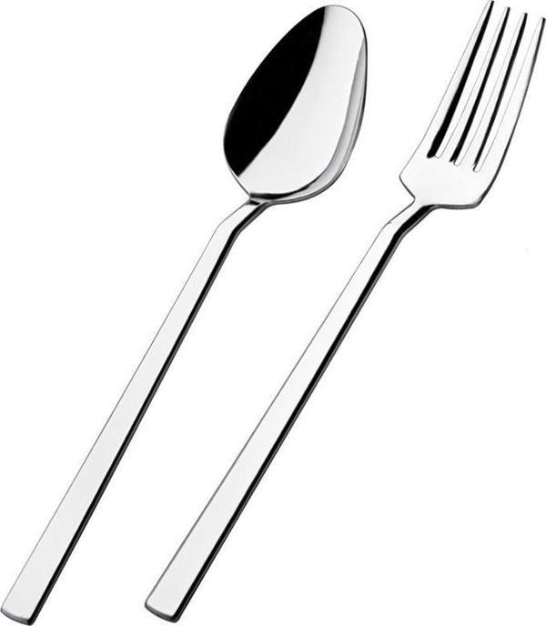 Özlife asya yemek kaşık çatal - 12 li yemek kaşığı ve çatalı paslanmaz çelik - Image 1