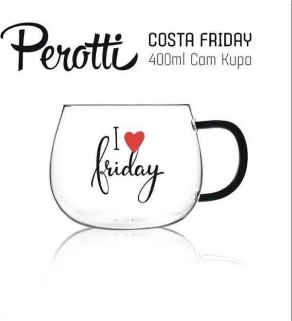 Perotti costa friday cam kuplu kupa - çay kahve fincanı 400 ml.sf-13773 - Image 1