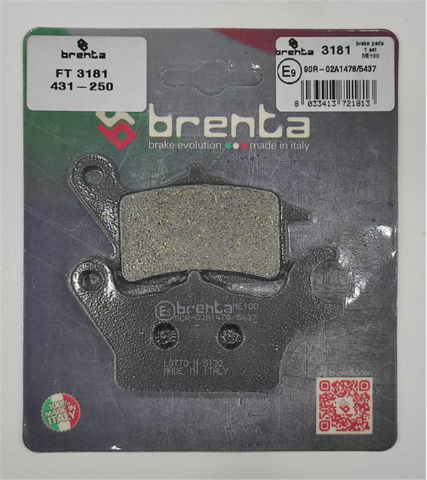 Brenta Organik Fren Balata Ft 3181 Ön Honda Dıo 110 Ön Sol Yamaha Trıcıty Mw125 Mws125 (suzukı Addre - Image 1