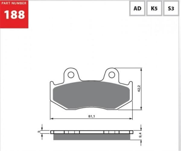 Monero Fren Balatası Ön Honda Ps150i Dylan  150 Nes Ses 150 - Image 1