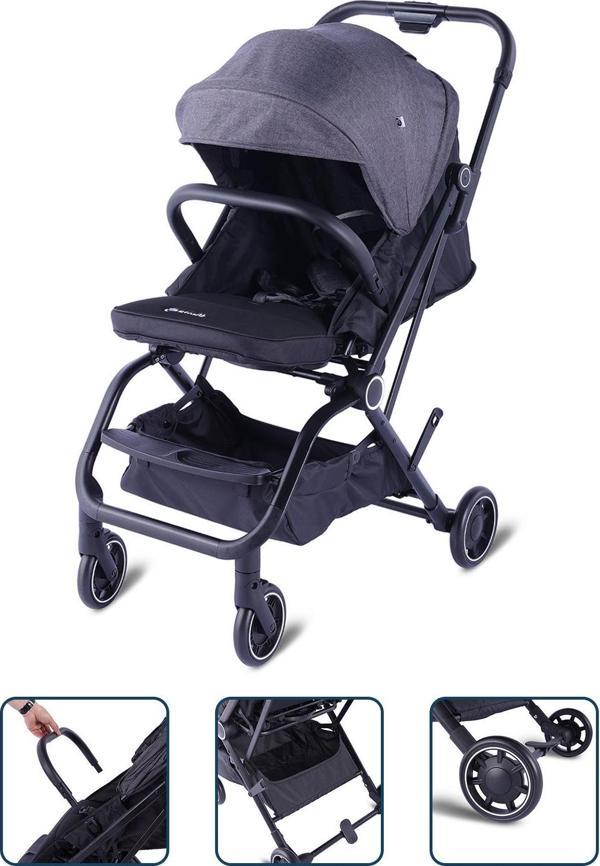 Baby Storch - F8 Model 360 derece dönebilen Bebek Arabası - Gri - Image 1