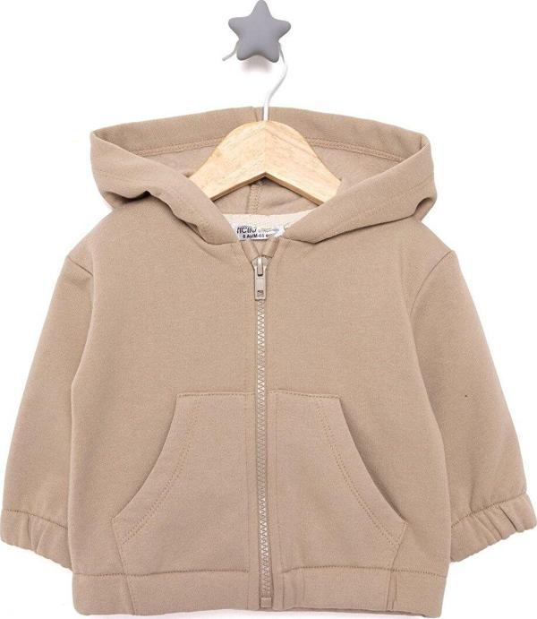HelloBaby Basic Şardonlu Üç İplik Kapüşonlu Hırka Kız Bebek - Image 1