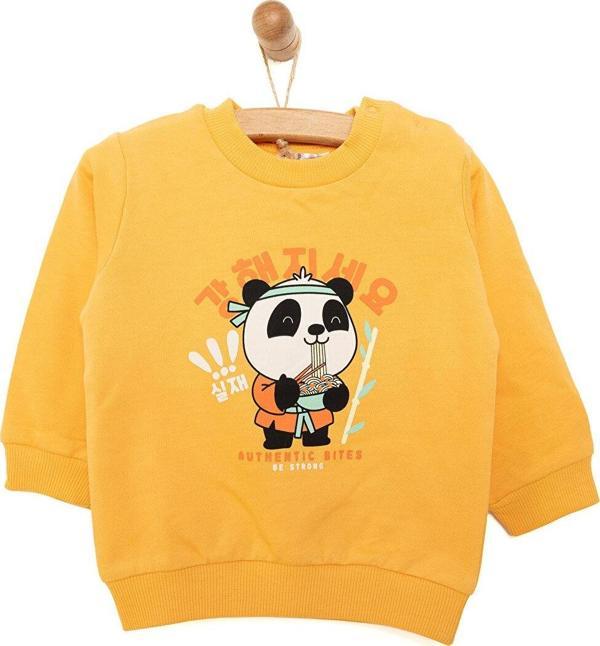 HelloBaby Basic Az Şardonlu Panda Desenli Bebek Sweatshirt - Image 1
