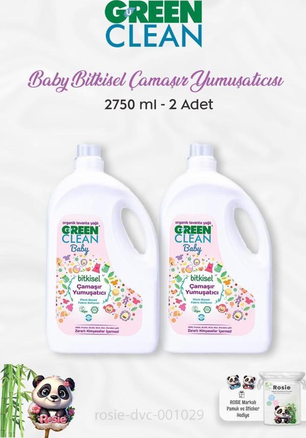 2 Adet Green Clean Baby Bitkisel Çamaşır Yumuşatıcı 2750 ml ve ROSIE - Image 1