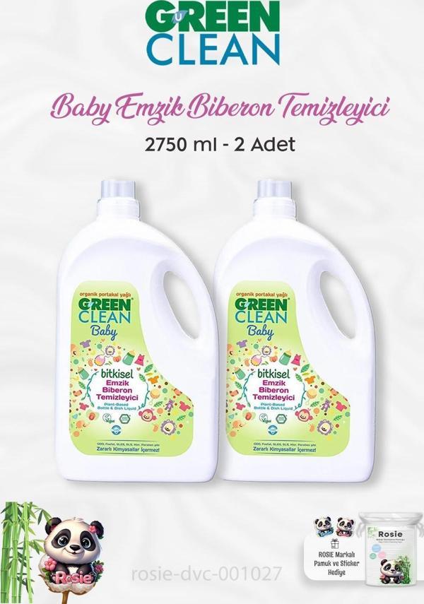 2 Adet Green Clean Baby Bitkisel Emzik Biberon Temizleyici 2750 ml ve ROSIE - Image 1