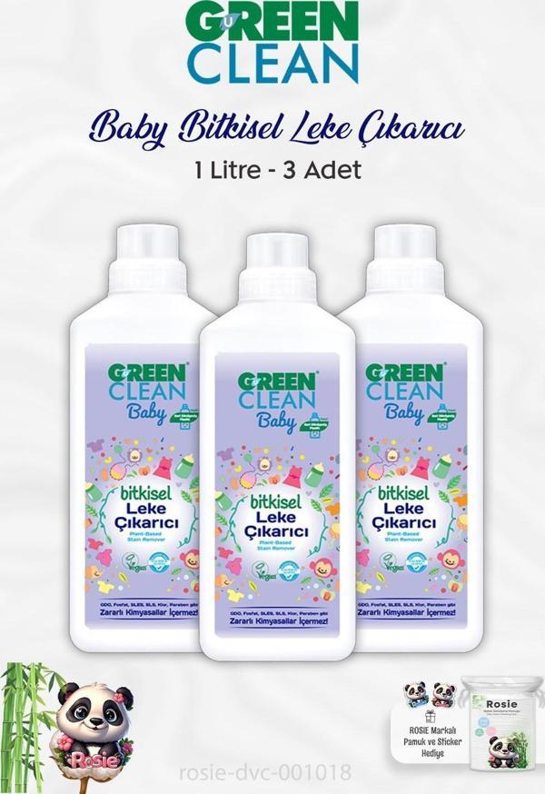 3 Adet Green Clean Baby Bitkisel Leke Çıkarıcı 1 lt ve ROSIE - Image 1