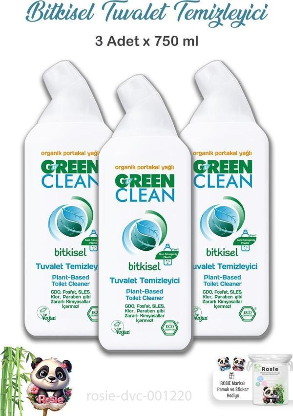 3 Adet Green Clean Organik Tuvalet Temizleyici 750 ml ve ROSIE - Image 1