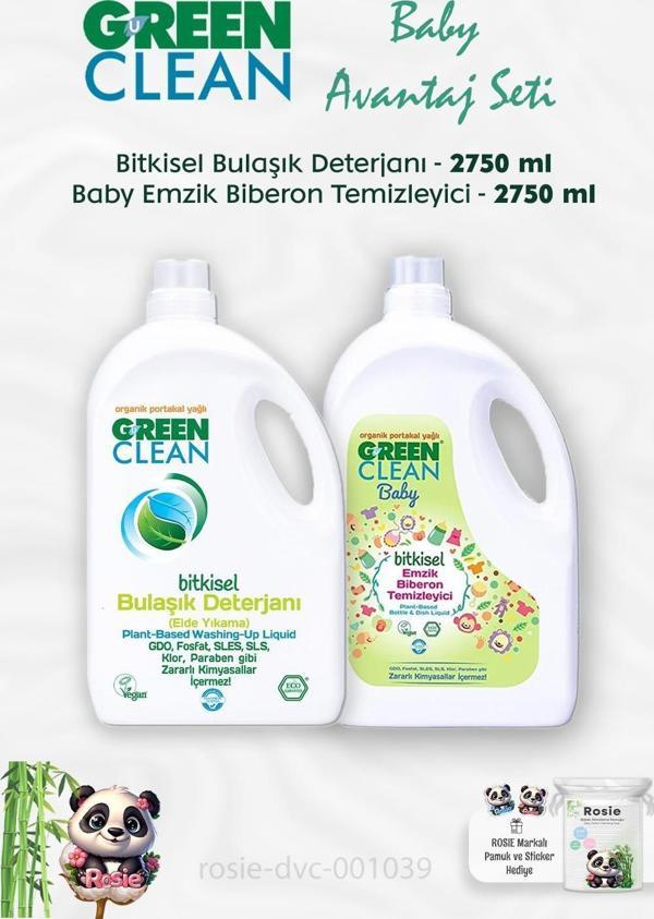 Green Clean Baby Biberon Temizleyici 2.75 kg, Bulaşık Deterjanı 2.75 kg ve ROSIE - Image 1
