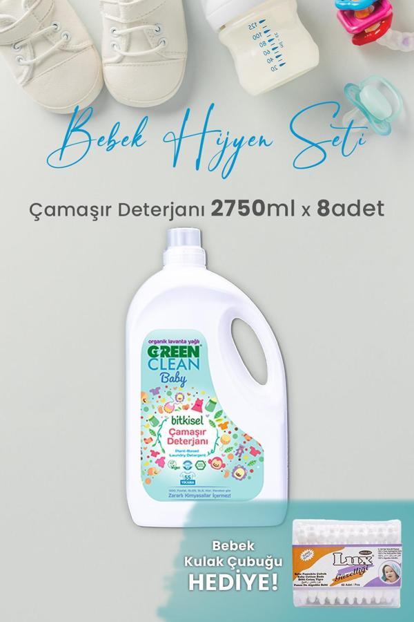 Green Clean Baby Bitkisel Çamaşır Deterjanı Lavanta Yağlı 2750 ml x 8 Adet ve Hediyeli - Image 1