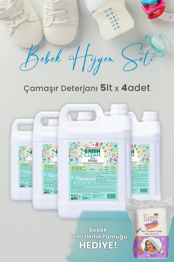 Green Clean Baby Bitkisel Çamaşır Deterjanı Lavanta Yağlı 5 lt x 4 Adet ve Hediyeli - Image 1