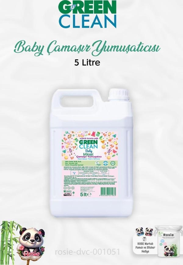 Green Clean Baby Bitkisel Çamaşır Yumuşatıcı Lavanta Yağlı 5 lt ve ROSIE - Image 1