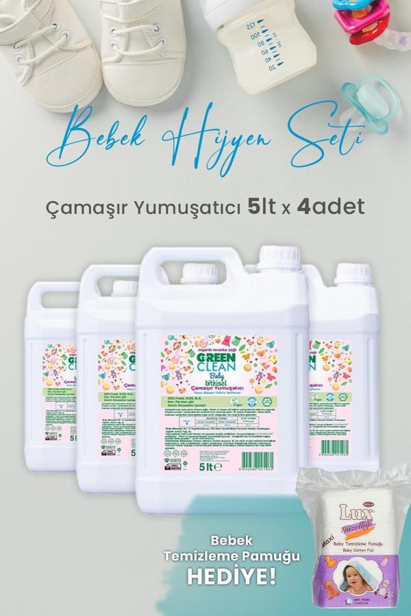 Green Clean Baby Bitkisel Çamaşır Yumuşatıcı Lavanta Yağlı 5 lt x 4 Adet ve Hediyeli - Image 1