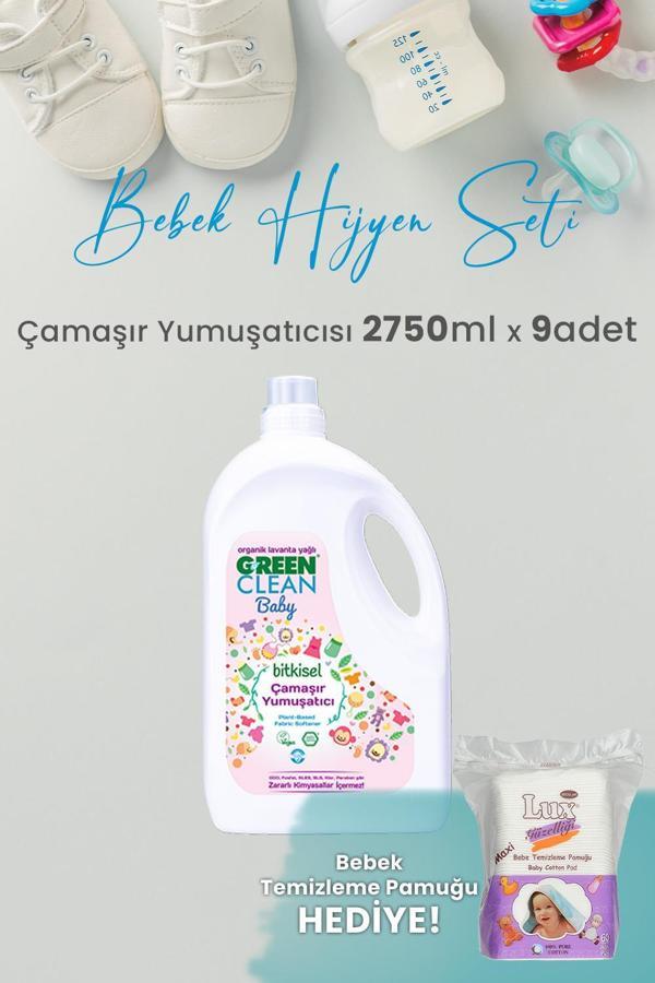 Green Clean Baby Çamaşır Yumuşatıcısı 2750 ml Yıkama x 9 Adet ve Hediyeli - Image 1