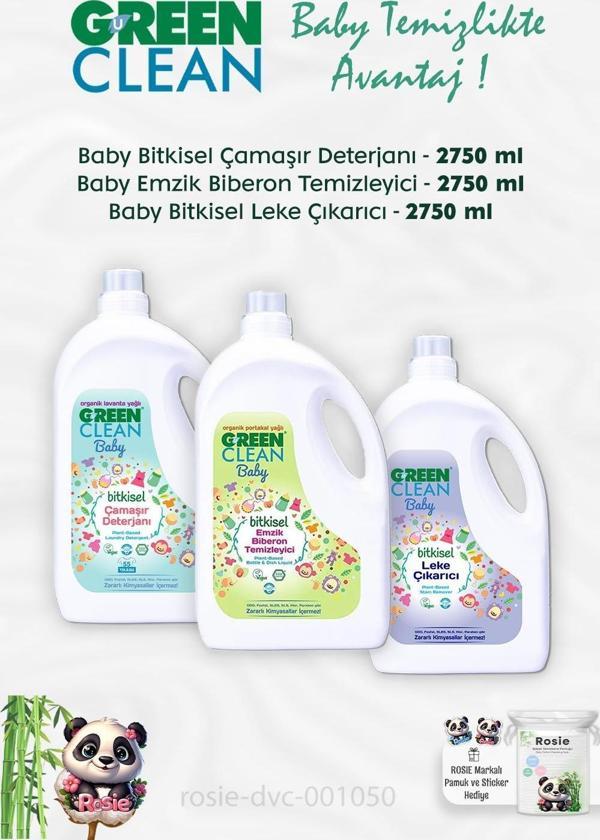 Green Clean Baby Emzik Biberon Temizleyici 2.75 kg , Leke Çıkarıcı 2.75 kg , Çamaşır Deterjanı 2.75 kg ve ROSIE - Image 1