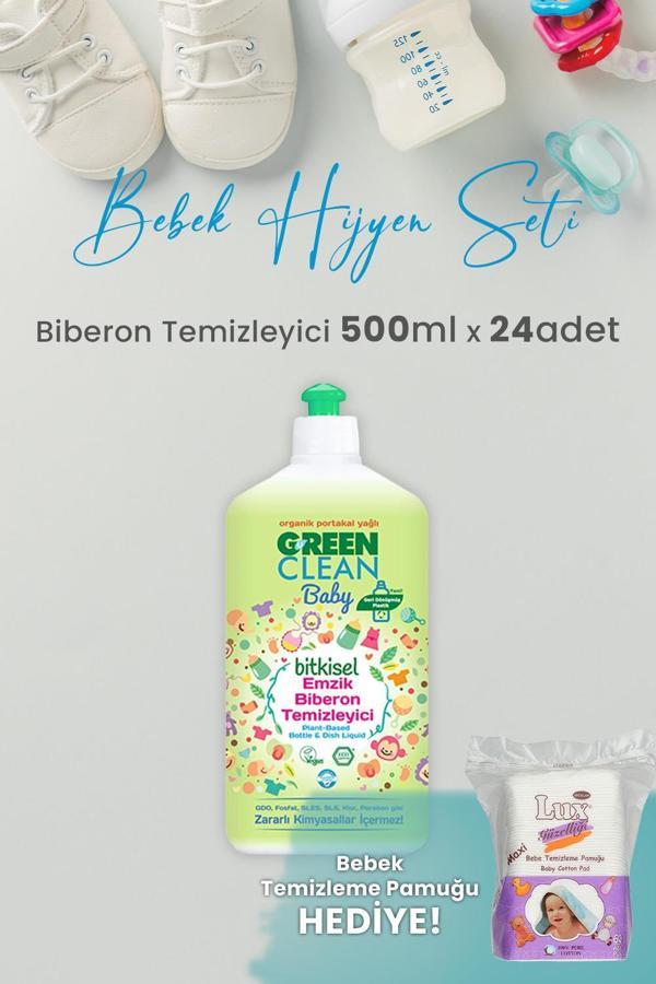 U green Clean Baby Bitkisel Biberon Emzik Temizleyici 500 ml x 24 Adet ve Hediyeli - Image 1