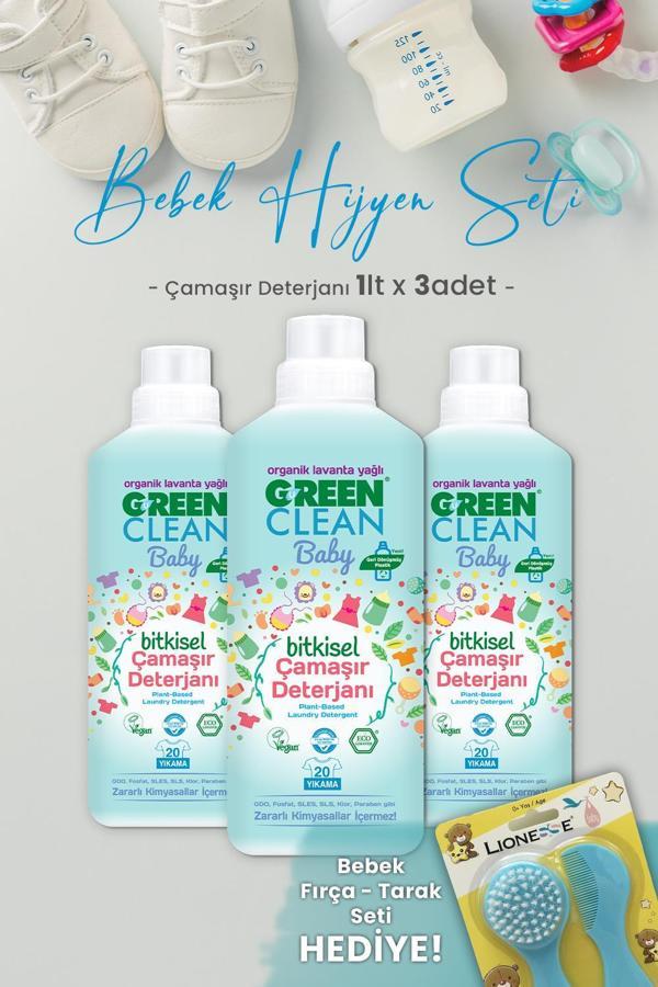 U Green Clean Baby Çamaşır Deterjanı 1 L x 3 Adet ve Hediyeli - Image 1
