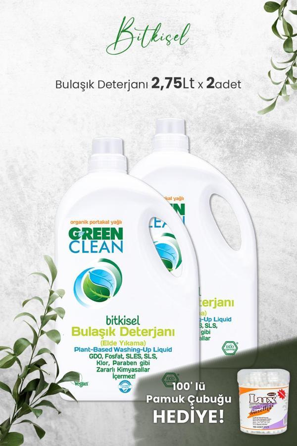 U Green Clean Bitkisel Bulaşık Deterjanı 2,75 LT x 2 Adet ve Hediyeli - Image 1