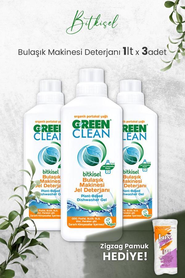 U Green Clean Bulaşık Makinesi Jel Deterjan 1 L x 3 Adet ve Hediyeli - Image 1