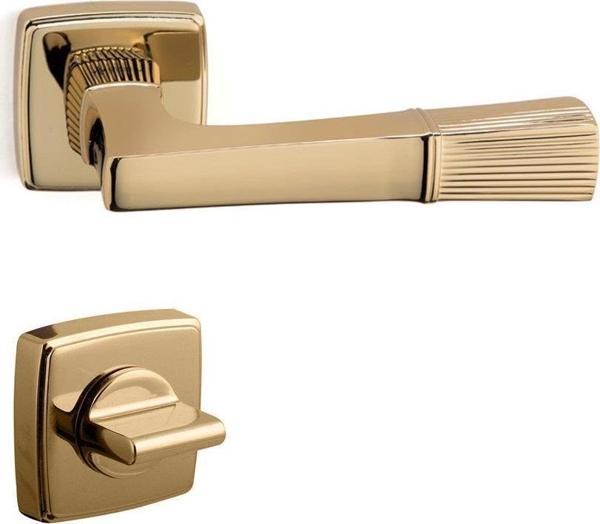 SYSTEM LUCINA ALTIN RENK WC BANYO ROZETLİ KAPI KOLU HA134RO13WGL - Image 1