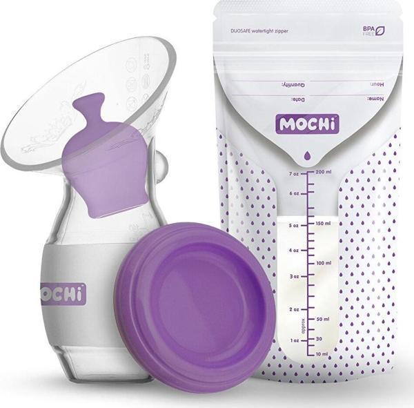 Mochi Tekli Manuel Göğüs Pompası ve 25'li Anne Sütü Saklama Poşeti - Image 1