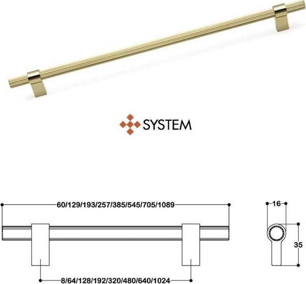 SYSTEM 640MM GL GOLD ALTIN RENK KULP SY8990 0640 GL-GL - Image 1