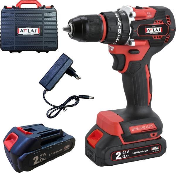 Attlas Atb 21 BLPD-202C 21V 2x2.0 Ah Çift Akülü Kömürsüz Darbeli Matkap - Image 1