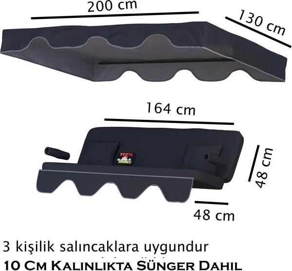 Antalya  3 kişilik Salıncak Minderi Yedek Bahçe Salıncağı Minderi Süngerli - Image 1