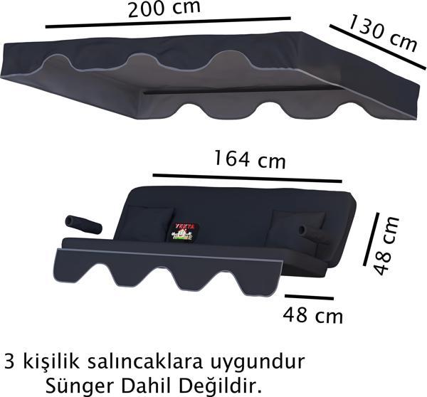 Antalya  3 kişilik Salıncak Minderi Yedek Bahçe Salıncağı Minderi Süngersiz Kılıf - Image 1