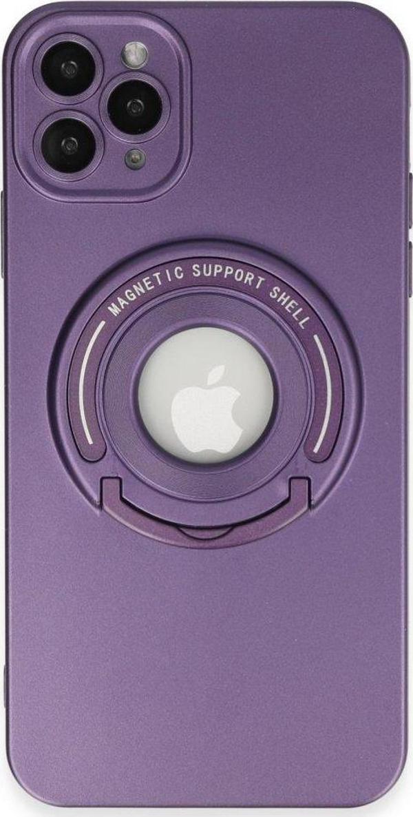 Apple iPhone 13 Pro Max Kılıf Wireless Şarj Destekli Lens Korumalı Magsafe Standlı Lukka Kapak - Image 1
