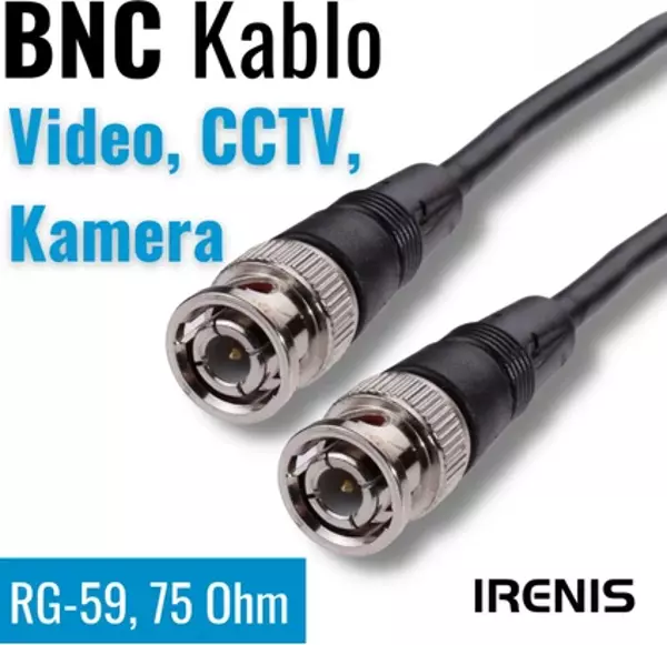 IRENIS Bnc Kablo 75 Ohm RG59 Video, Kamera, Cctv - Image 1