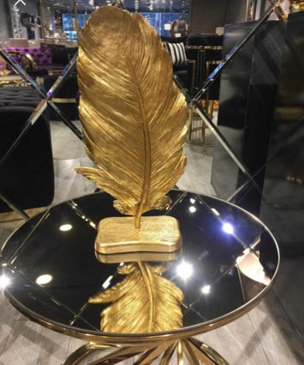 Mirsa Global Dekoratif Tüy Yaprak Gold - Image 1