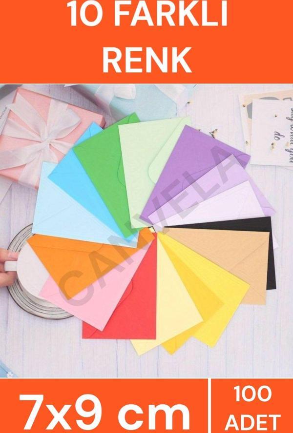 Renkli Küçük Zarf 7x9 cm 100 Lü Paket - Image 1
