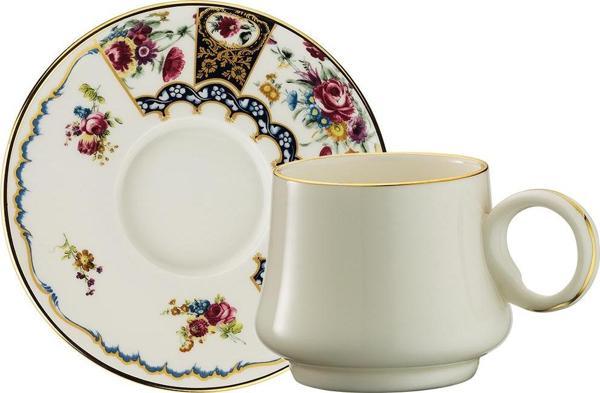 Sandro Moreno 1453 Antik Rose Yüzük Gold 12 Parça 6 Kişilik Kahve Fincan Takımı 90 ml - Image 1