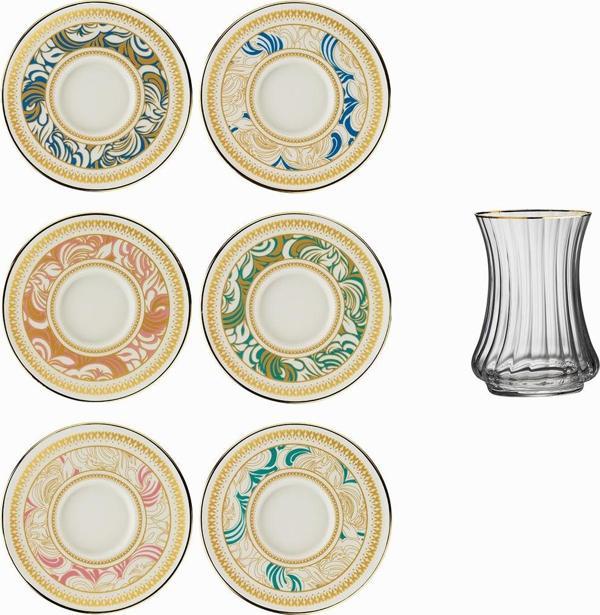 Sandro Moreno 1453 Şal Optik 12 Parça 6 Kişilik Çay Seti 110 ml - Image 1