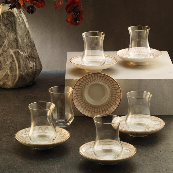 Sandro Moreno 1898 Davinci Beyaz 12 Parça 6 Kişilik Çay Seti 150 ml - Image 1