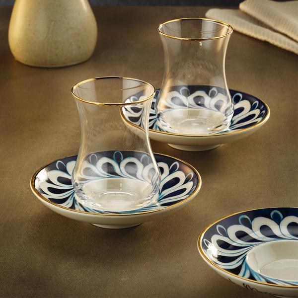 Sandro Moreno 1898 İznik 12 Parça 6 Kişilik Çay Seti 150 ml - Image 1