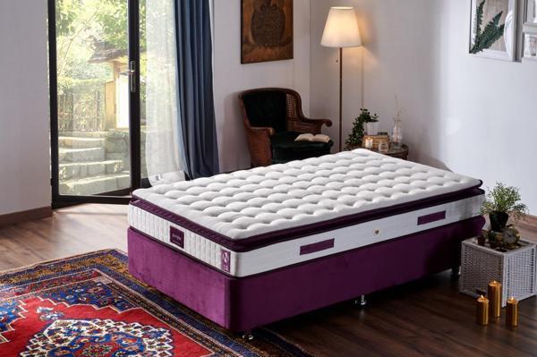 Niron Purple 120x200 Tek Kişilik Pedli Yatak Full Ortopedik Yaylı Yatak - Image 1