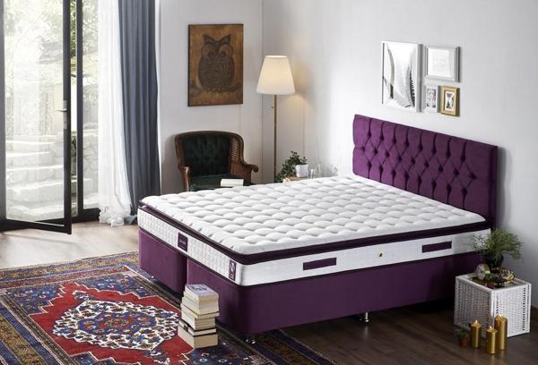 Niron Purple 180x200 Çift Kişilik Pedli Yatak Full Ortopedik Yaylı Yatak - Image 1
