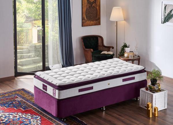 Niron Purple 80x180 Tek Kişilik Pedli Yatak Full Ortopedik Yaylı Yatak - Image 1