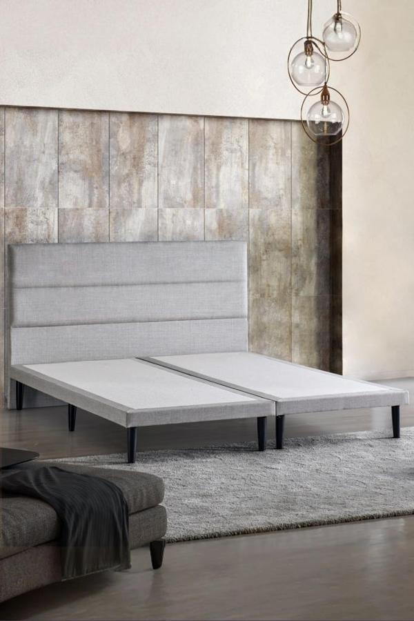 Niron Slim Baza ve Başlık Takımı - 160x200 Çift Kişilik Kumaş Kaplı Metal Karyola ve Başlık Seti - Image 1