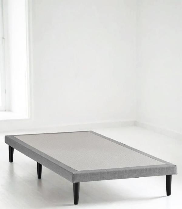 Niron Slim Karyola - 90x200 Tek Kişilik Baza - Metal İskeletli, Yüksek Ayaklı ve Keten Kumaşlı - Image 1