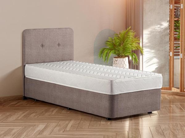 Luna Baza Başlık Yatak Takımı - 120x200 cm Tek Kişilik Ortopedik Yatak Seti Sağlamlaştırılmış Baza - Image 1