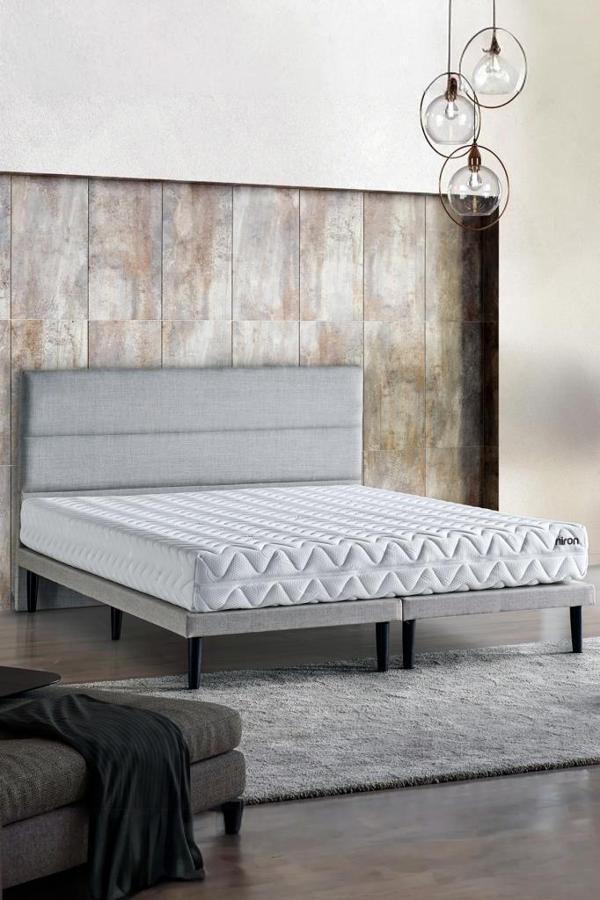 Niron Slim Pocket Yatak Seti - 160x200 Çift Kişilik Paket Yaylı Yatak, Metal Baza ve Başlık Takımı - Image 1