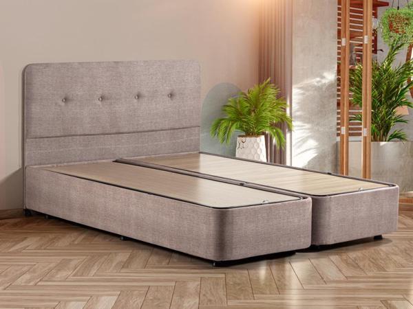 Luna Baza ve Başlık Seti - 150x200 cm Çift Kişilik Kumaş Baza Seti - Image 1
