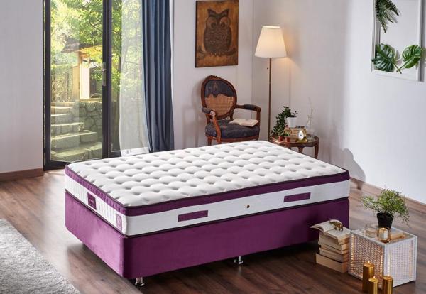 Niron Violet 120x200 Tek Kişilik Gizli Pedli Yatak Full Ortopedik Yaylı Yatak - Image 1