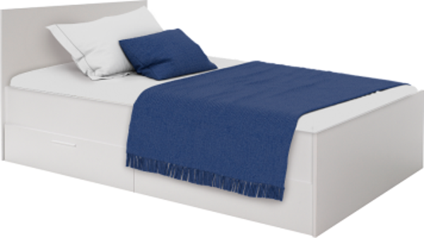Tek Kişilik 2 Çekmeceli Karyola-Beyaz 132x90x206 cm - Image 1