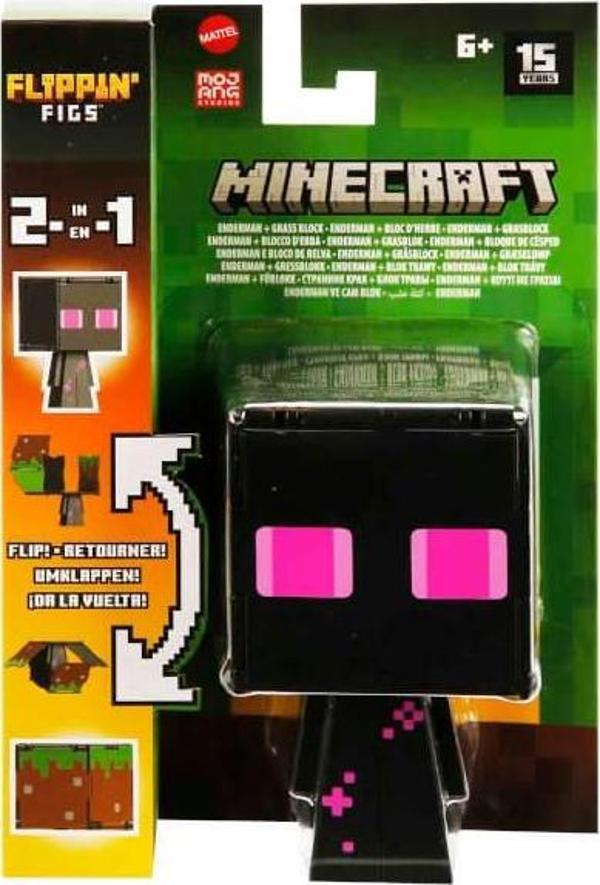 Minecraft Flipping' Figs 2in1 Dönüşen Figür HTL43 HTL53 Enderman Ve Grass Block - Image 1